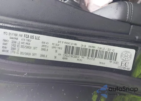 2019 Dodge Durango Citadel z USA, uszkodzony, nr VIN 1C4SDJET0KC560141